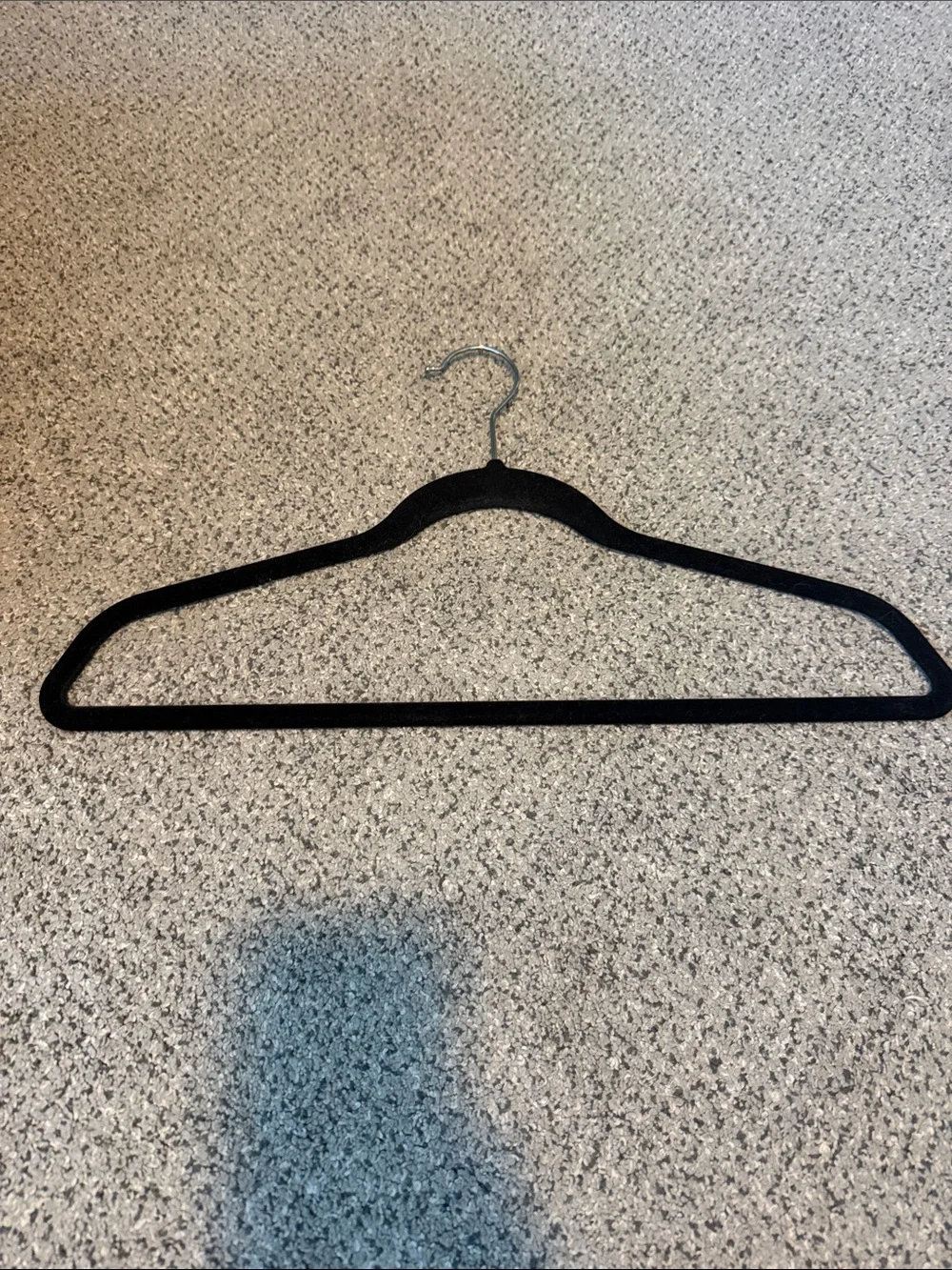 Velvet Nonslip Clothing Hanger - Black, 20 total